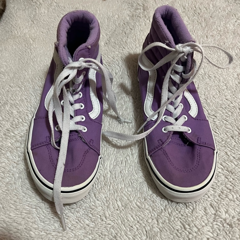 Vans Kids Purple and White Sneakers